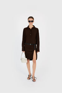 DRAPED BOXY SUSPENDED DRESS