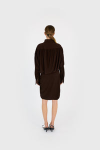 DRAPED BOXY SUSPENDED DRESS