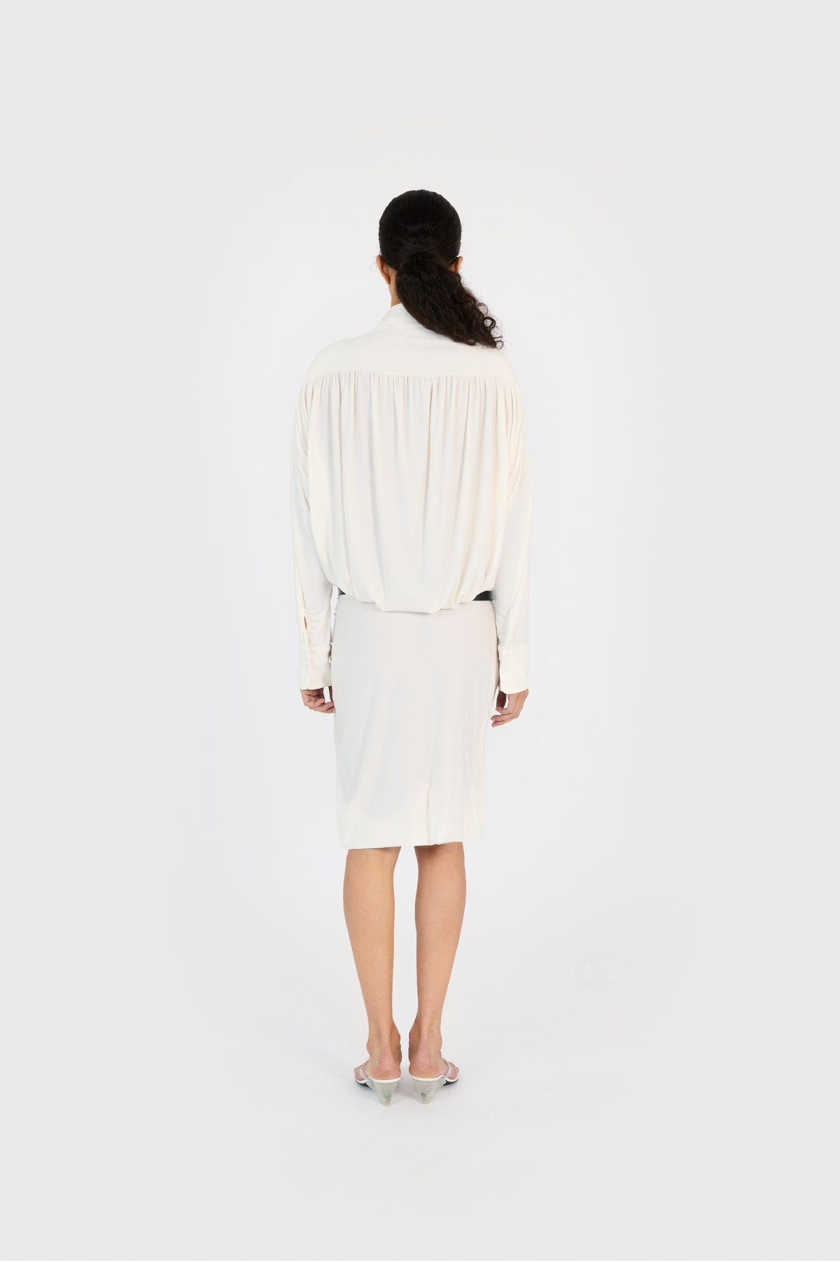 DRAPED BOXY SUSPENDED DRESS