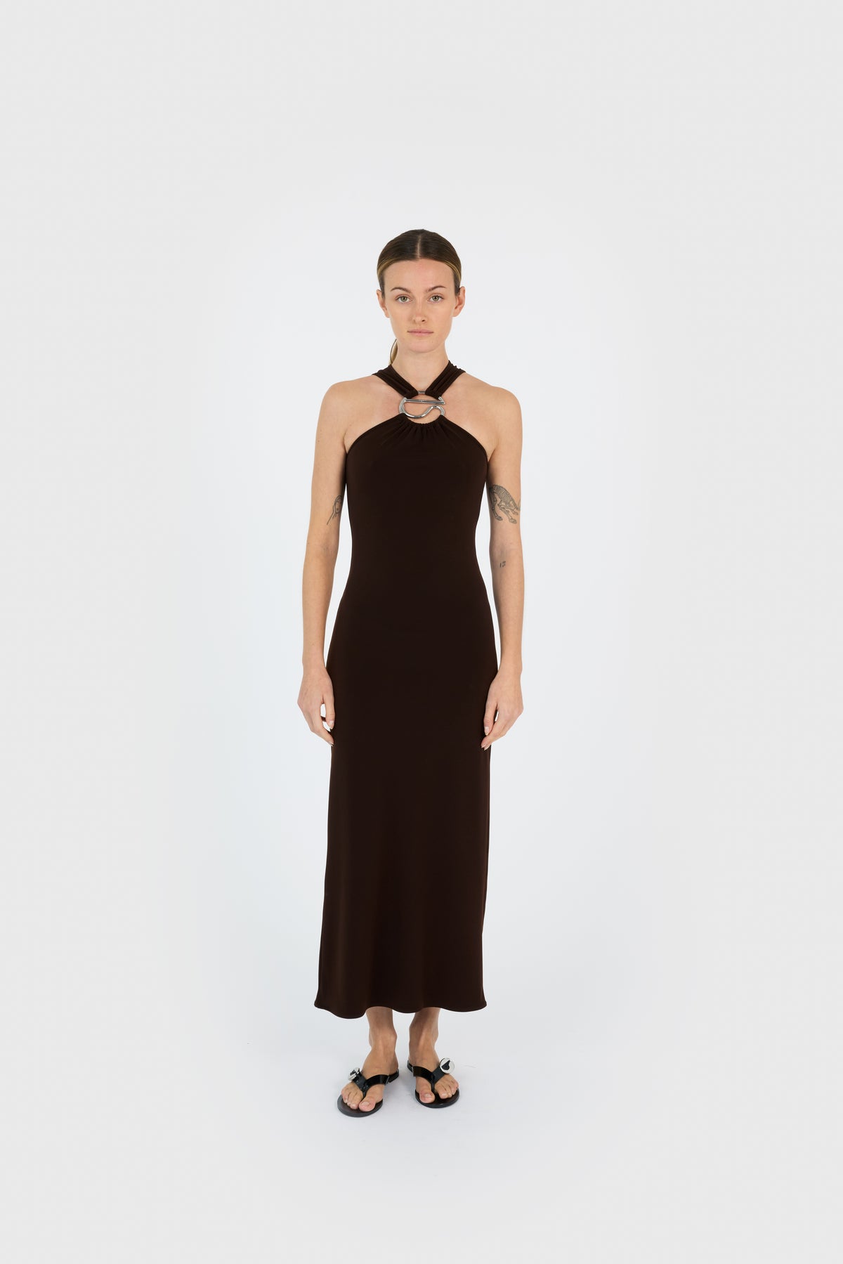 C LOGO CROSSED DRESS