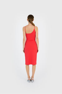 C-LOGO ONE SHOULDER DRESS