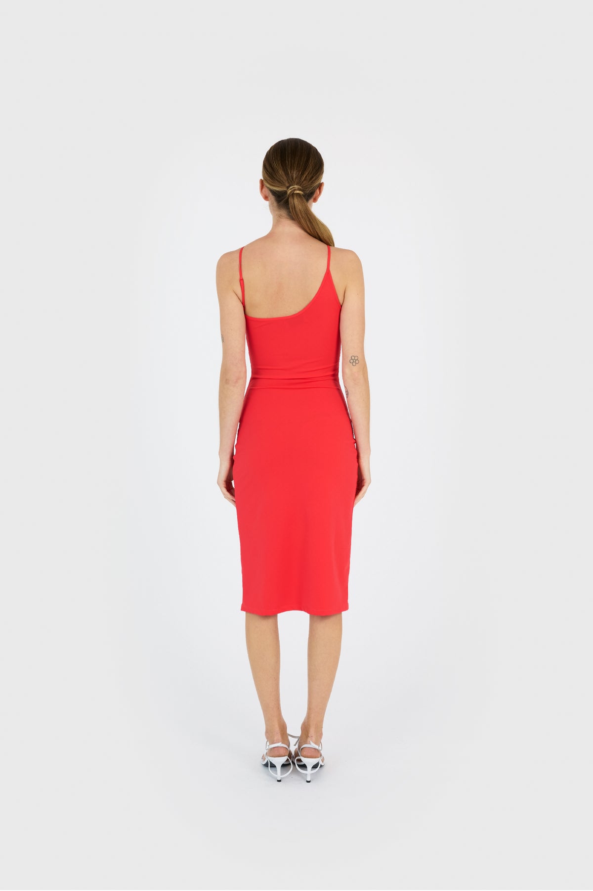 C-LOGO ONE SHOULDER DRESS