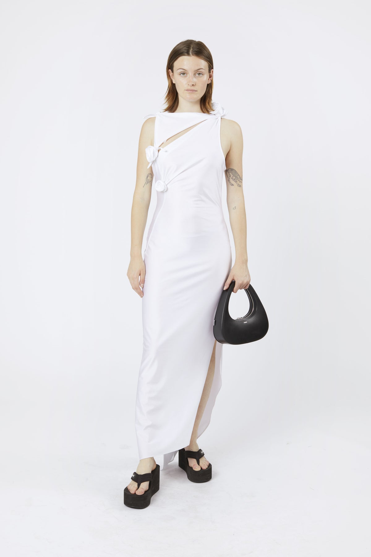 ASYMMETRIC FLOWER GOWN