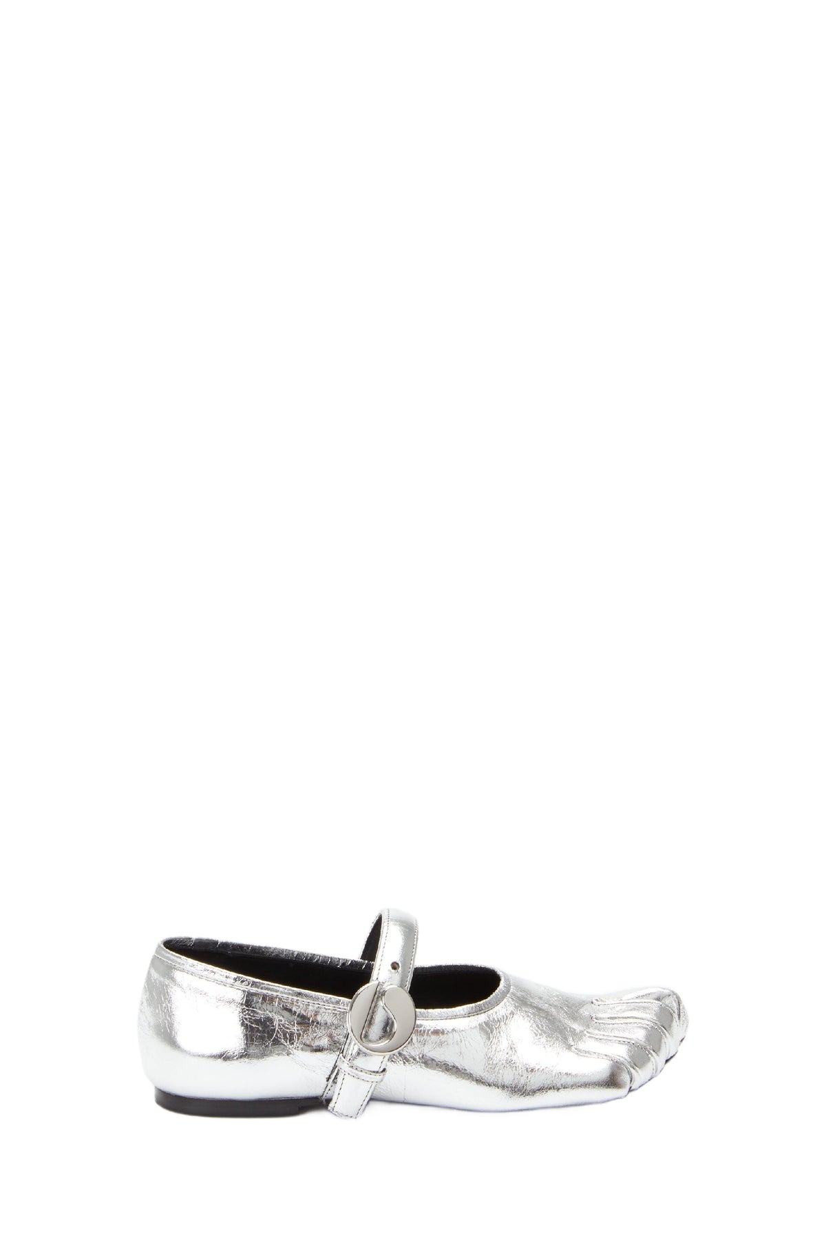 Ballerines plates Five-Toe à bride en cuir - Silver