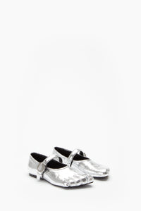 Ballerines plates Five-Toe à bride en cuir - Silver