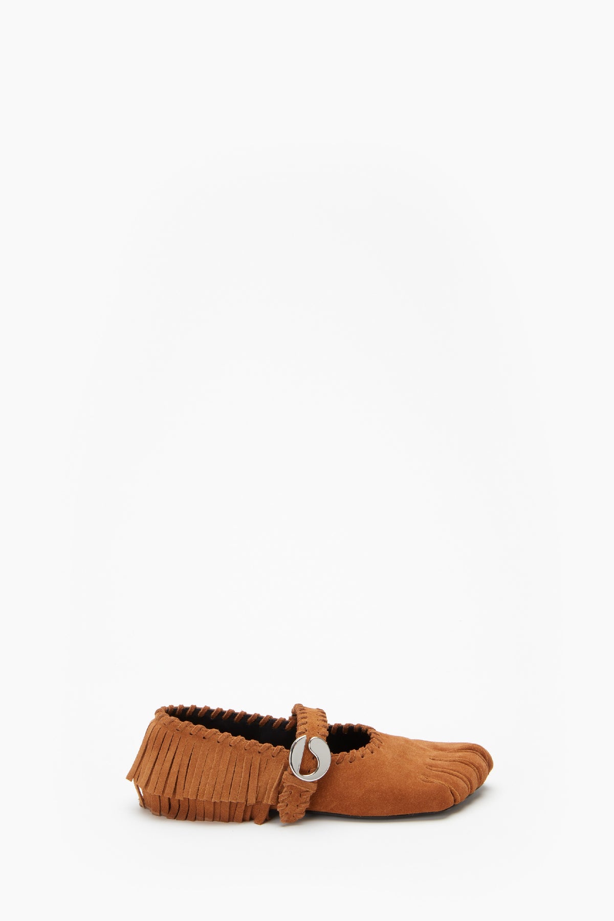 SUEDE FRINGED FIVE-TOE BALLERINA BELT FLAT