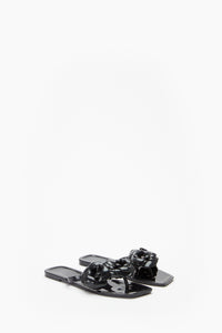 SILICONE FLOWER FLAT SANDALS