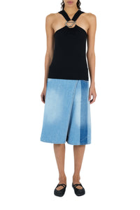 Top croisé C-Logo - Black
