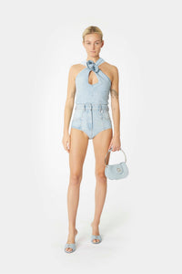 DENIM FLOWER BODYSUIT