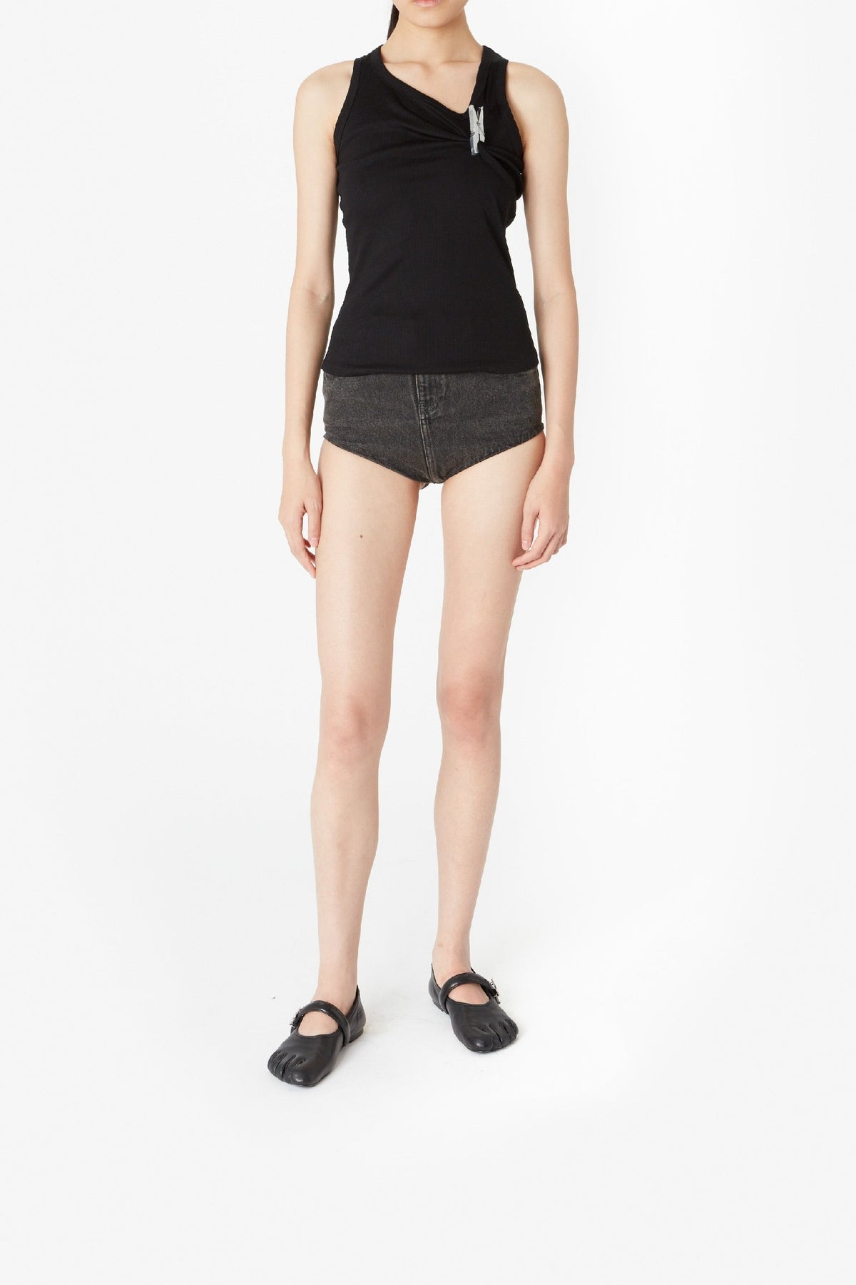 Top côtelé Washing Clip - Black