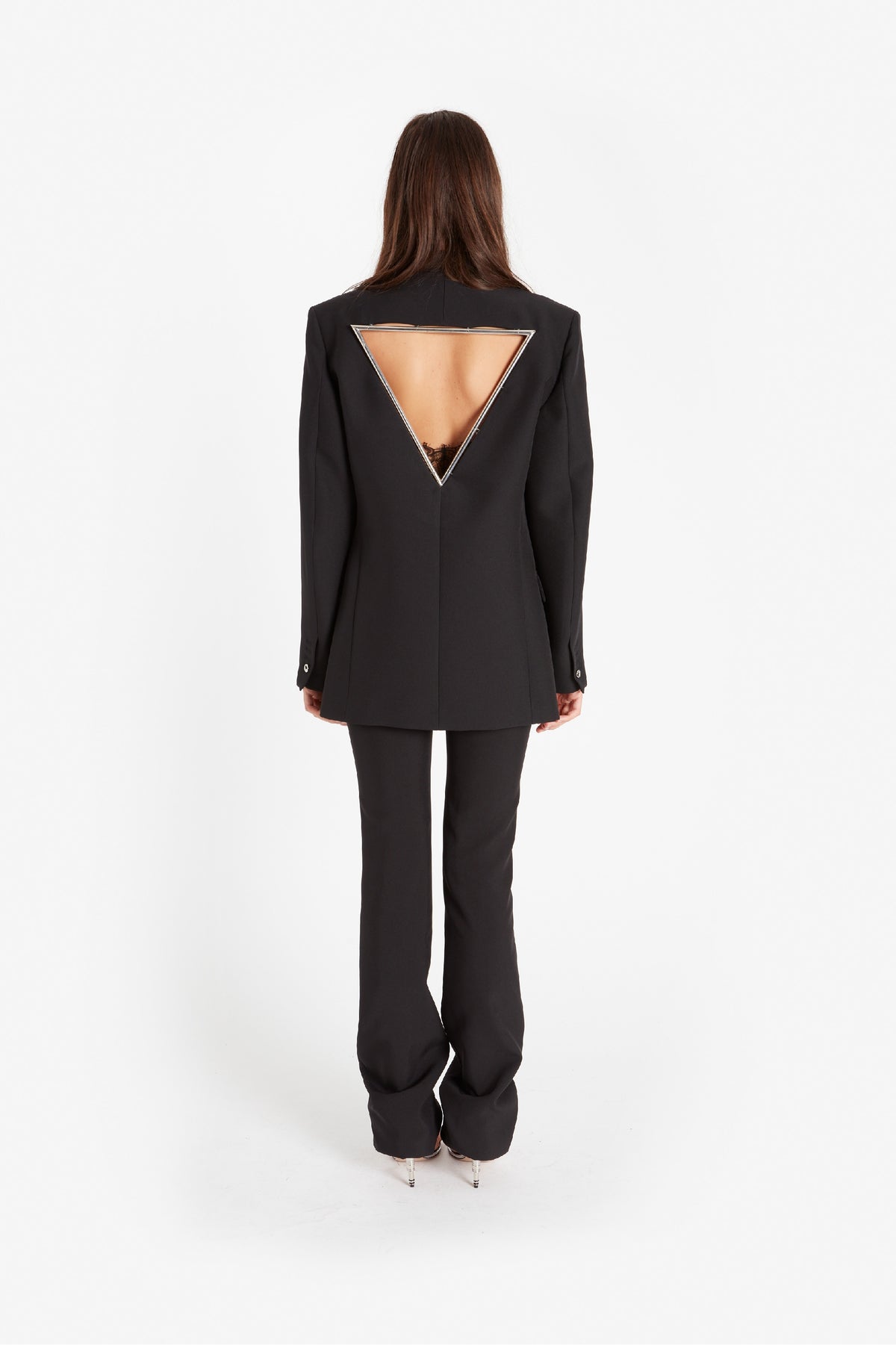 CUT OUT TRIANGLE DOUBLE BREASTED JACKET