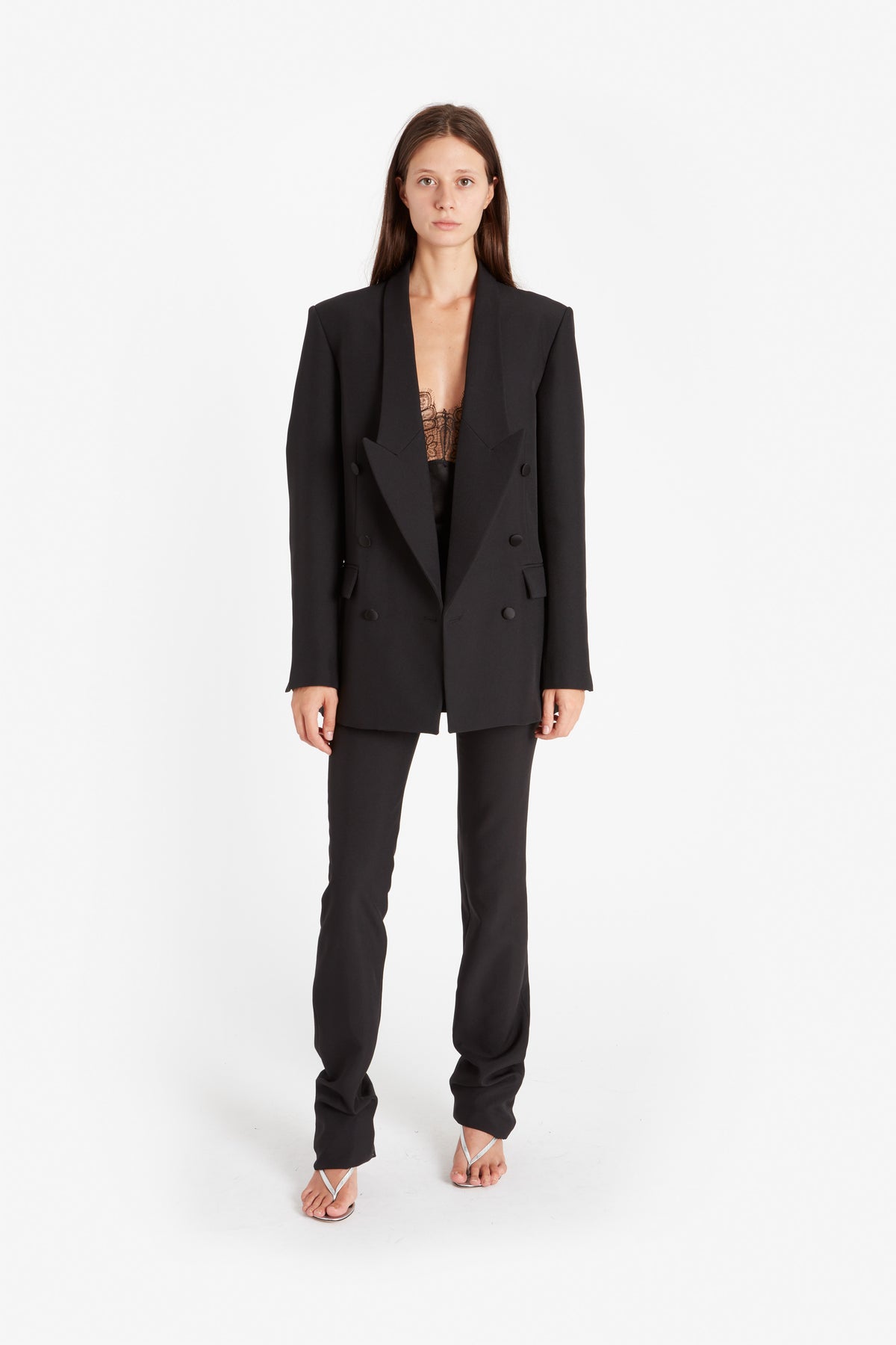 CUT OUT TRIANGLE DOUBLE BREASTED JACKET