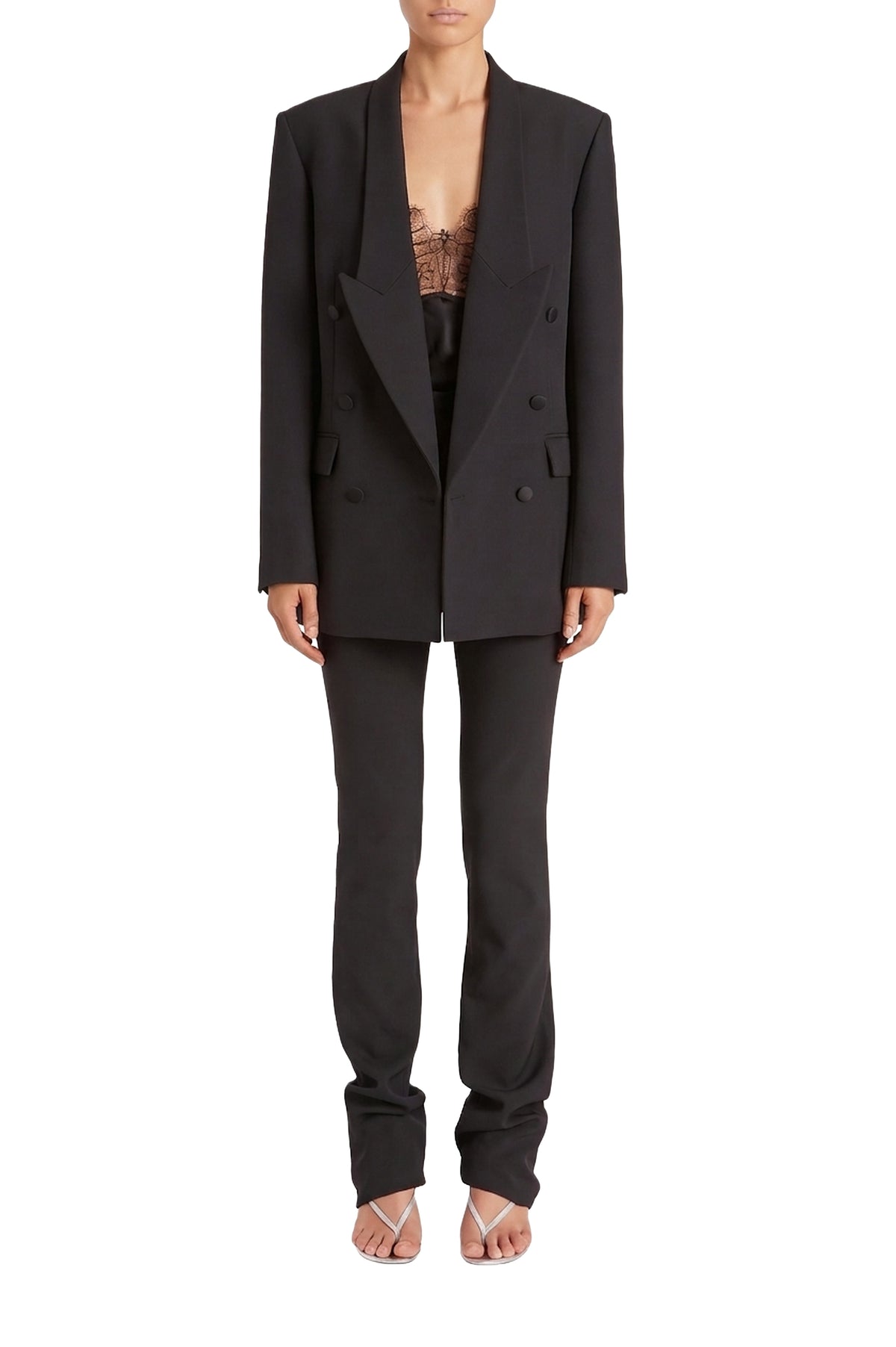 Veste croisée à découpes triangulaires - Black