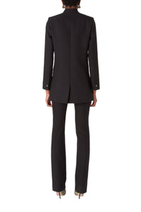 Long trompe-l'œil tailored jacket - Black