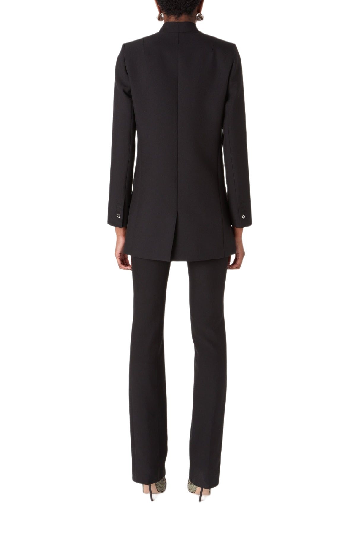 Long trompe-l'œil tailored jacket - Black