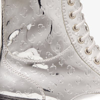 Bottines Cora rangers en tissu miroir - Silver
