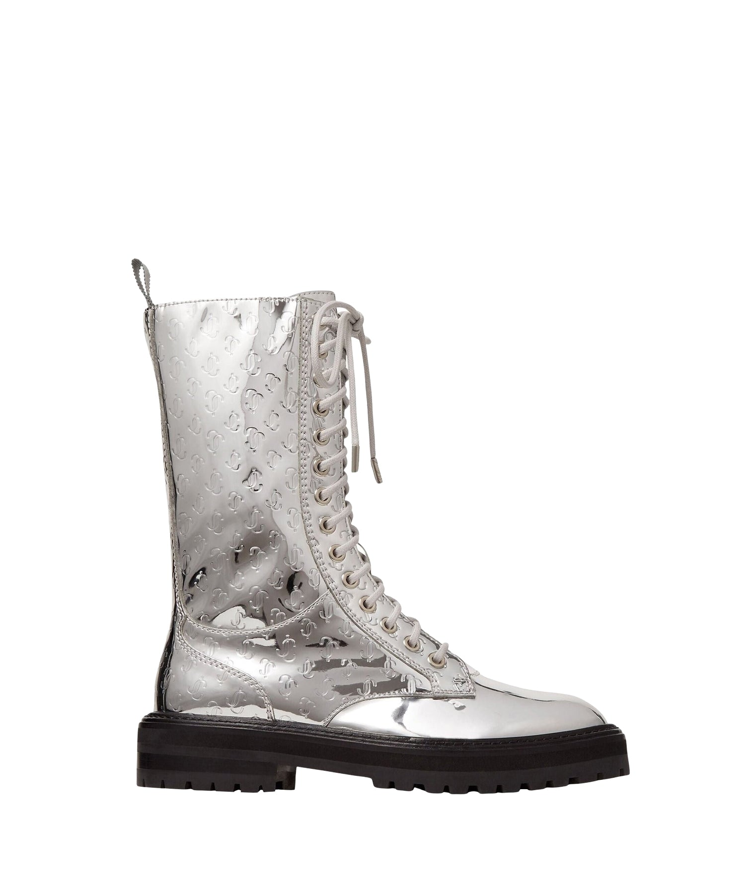 Bottines Cora rangers en tissu miroir - Silver