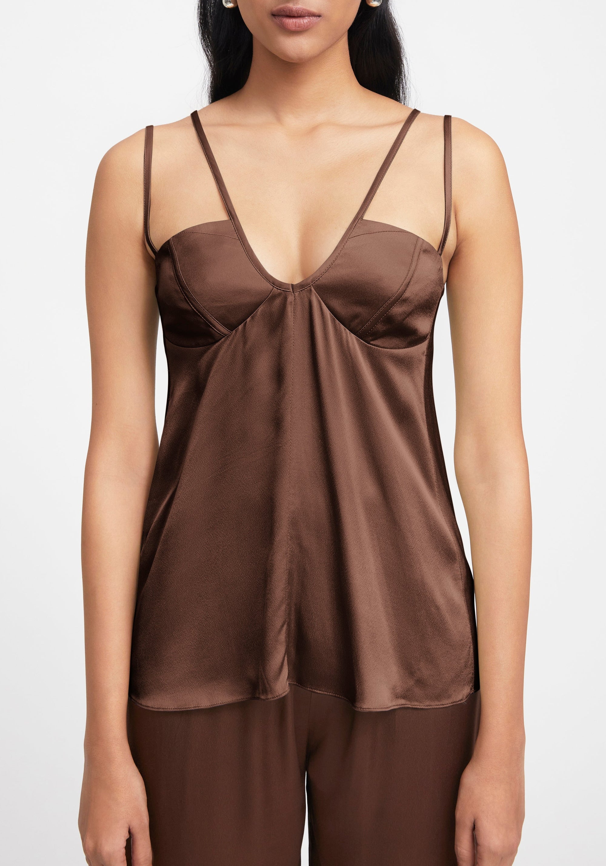 Caraco Cornell en satin - Chocolate