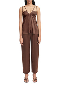 Caraco Cornell en satin - Chocolate