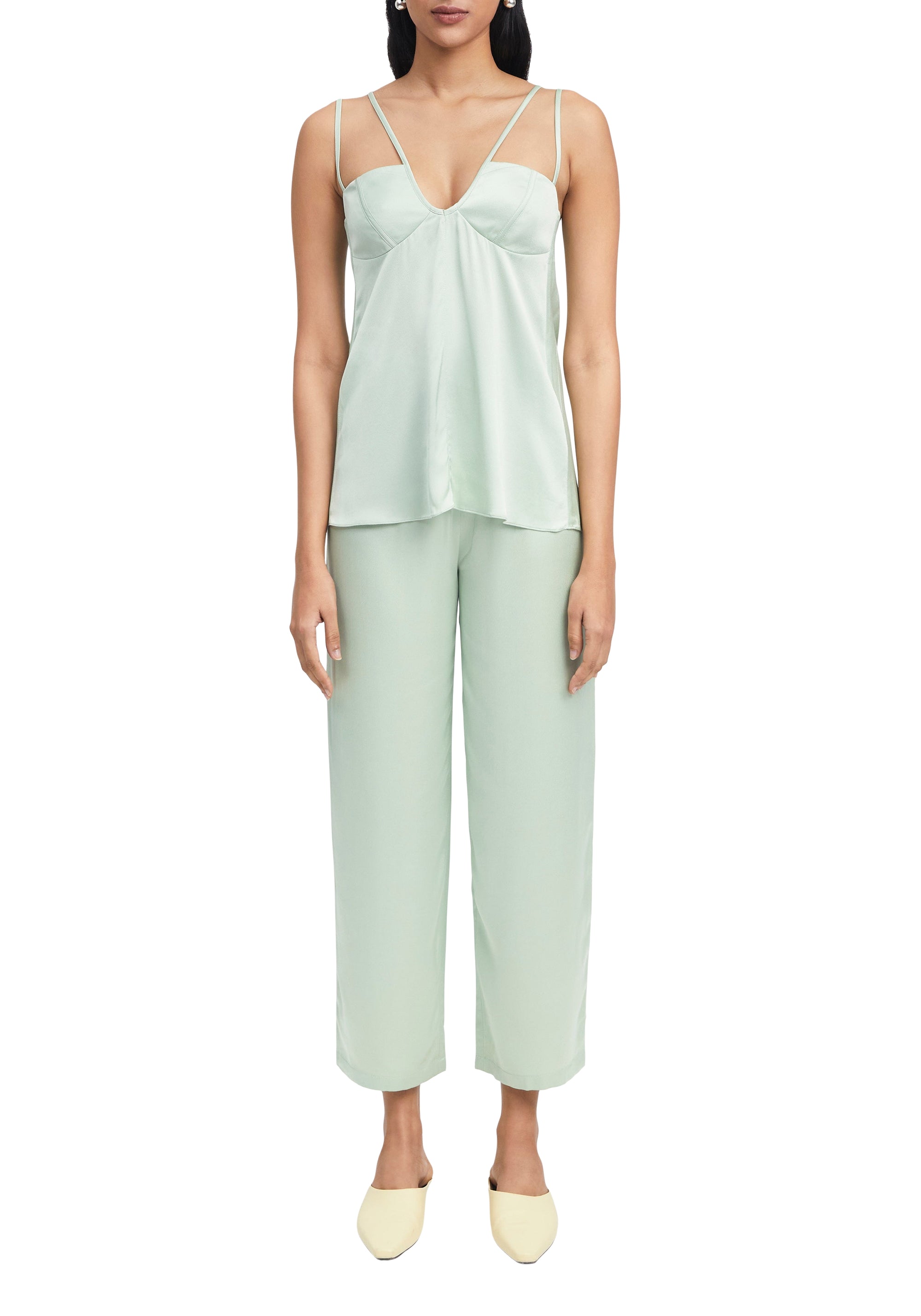 Caraco Cornell en satin - Jade