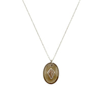 Yellow gold necklace - Honey quartz & pink tourmaline
