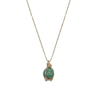 Collier en or jaune - Turquoise
