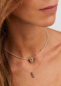 Collier Moon N°1 en argent - Moonstone grise