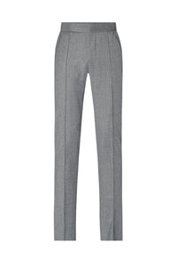 Pantalon de costume à passepoil en laine - Gris & Noir