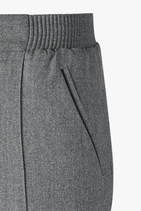 Pantalon de costume à passepoil en laine - Gris & Noir