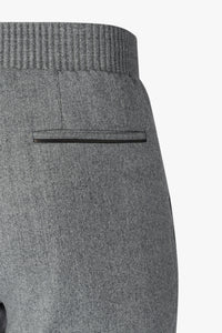 Pantalon de costume à passepoil en laine - Gris & Noir