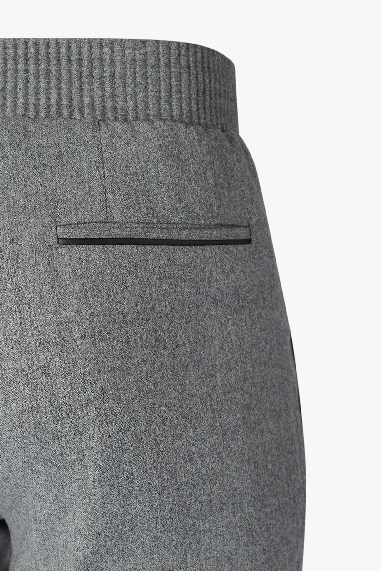 Pantalon de costume à passepoil en laine - Gris & Noir