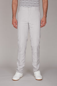 Pantalon à coutures verticales en soie - Gris