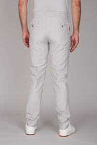 Pantalon à coutures verticales en soie - Gris