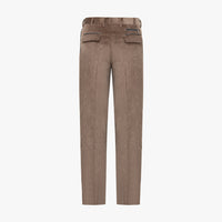 Pantalon droit à texture côtelée en velours - Marron