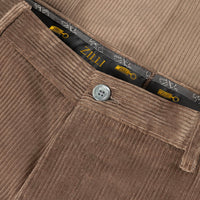Pantalon droit à texture côtelée en velours - Marron