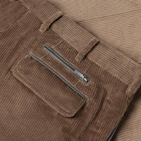 Pantalon droit à texture côtelée en velours - Marron