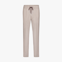 Pantalon à cordon chiné en lin mélangée - Beige