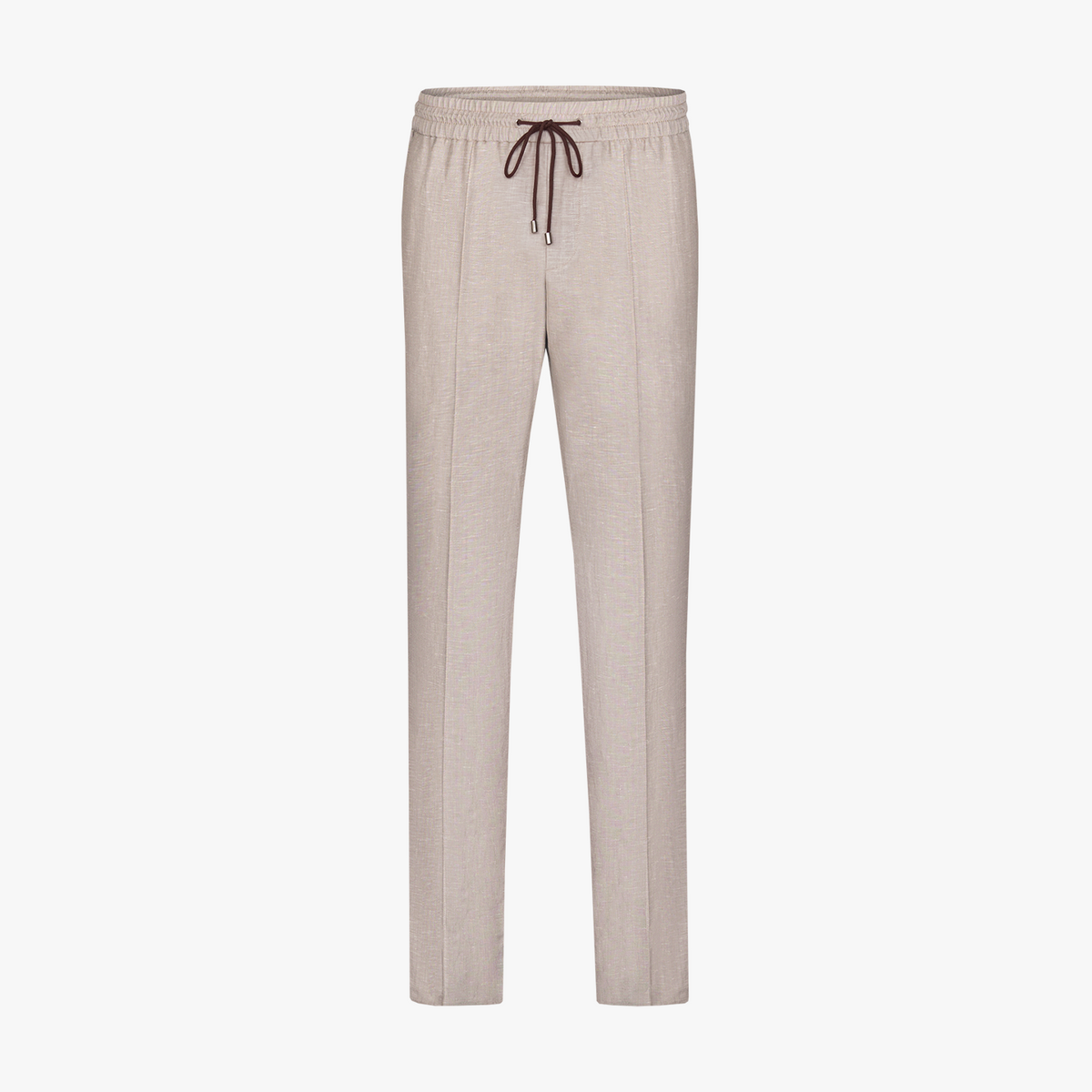 Pantalon à cordon chiné en lin mélangée - Beige