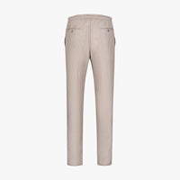 Pantalon à cordon chiné en lin mélangée - Beige
