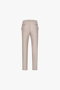 Pantalon à cordon chiné en lin mélangée - Beige