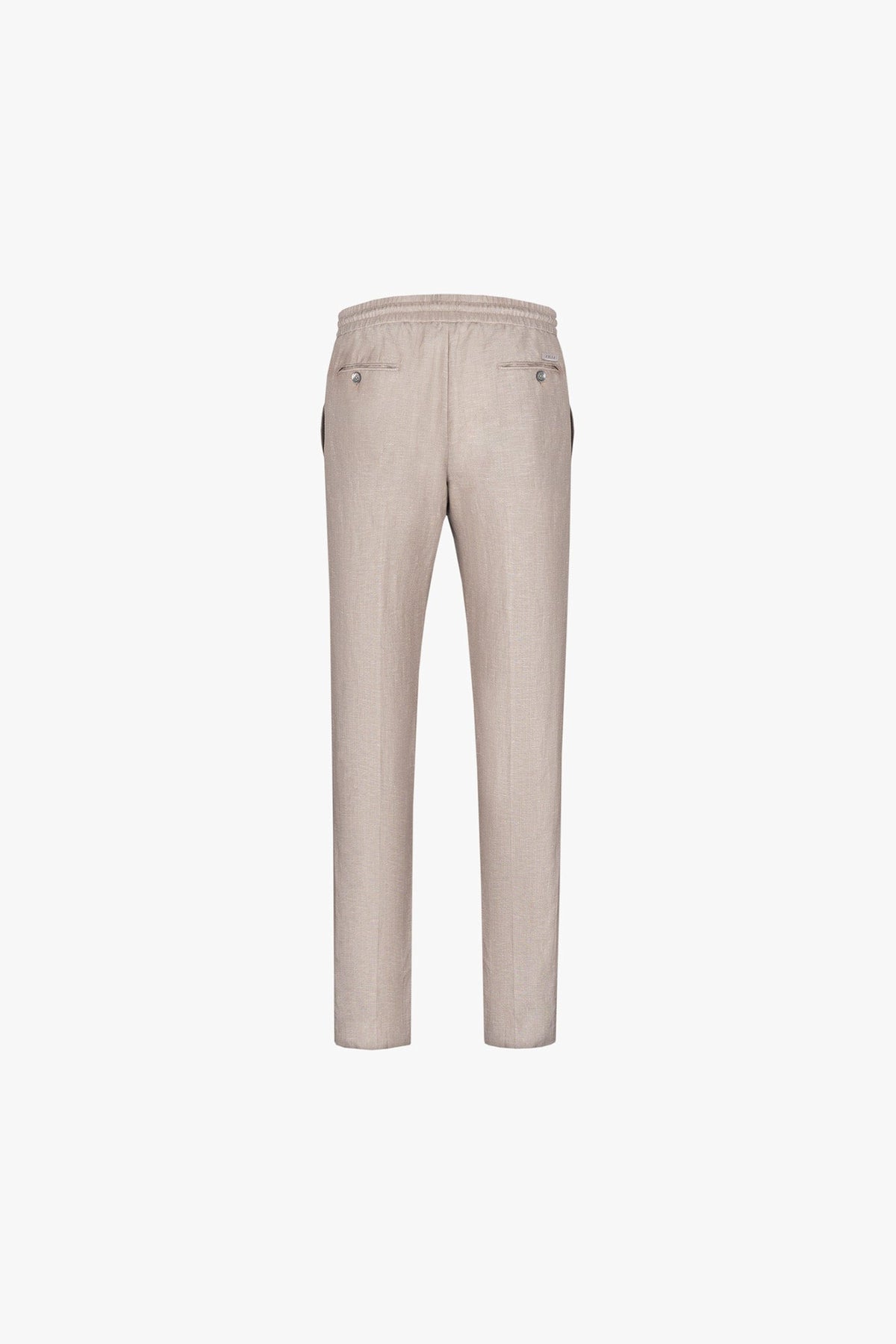 Pantalon à cordon chiné en lin mélangée - Beige