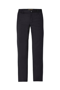 Pantalon droit à surpiqûres en laine - Noir & Marron