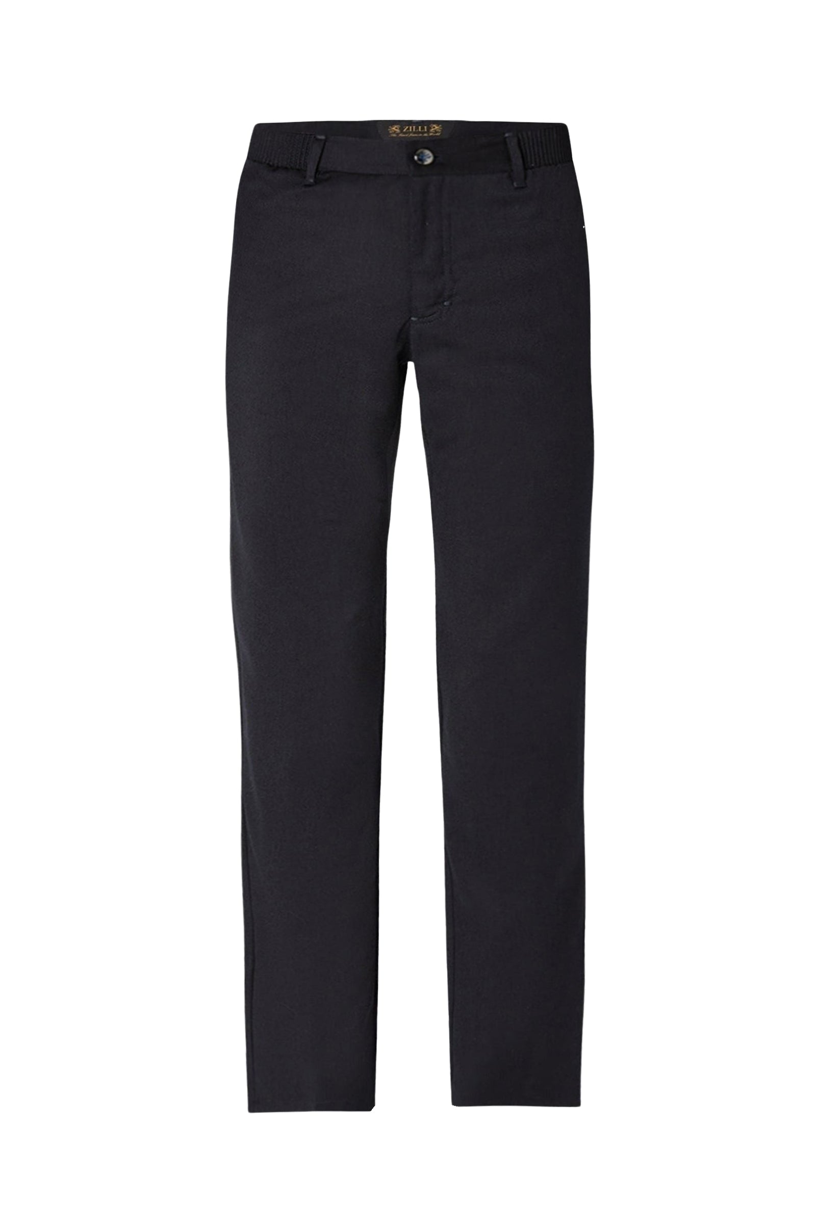 Pantalon droit à surpiqûres en laine - Noir & Marron