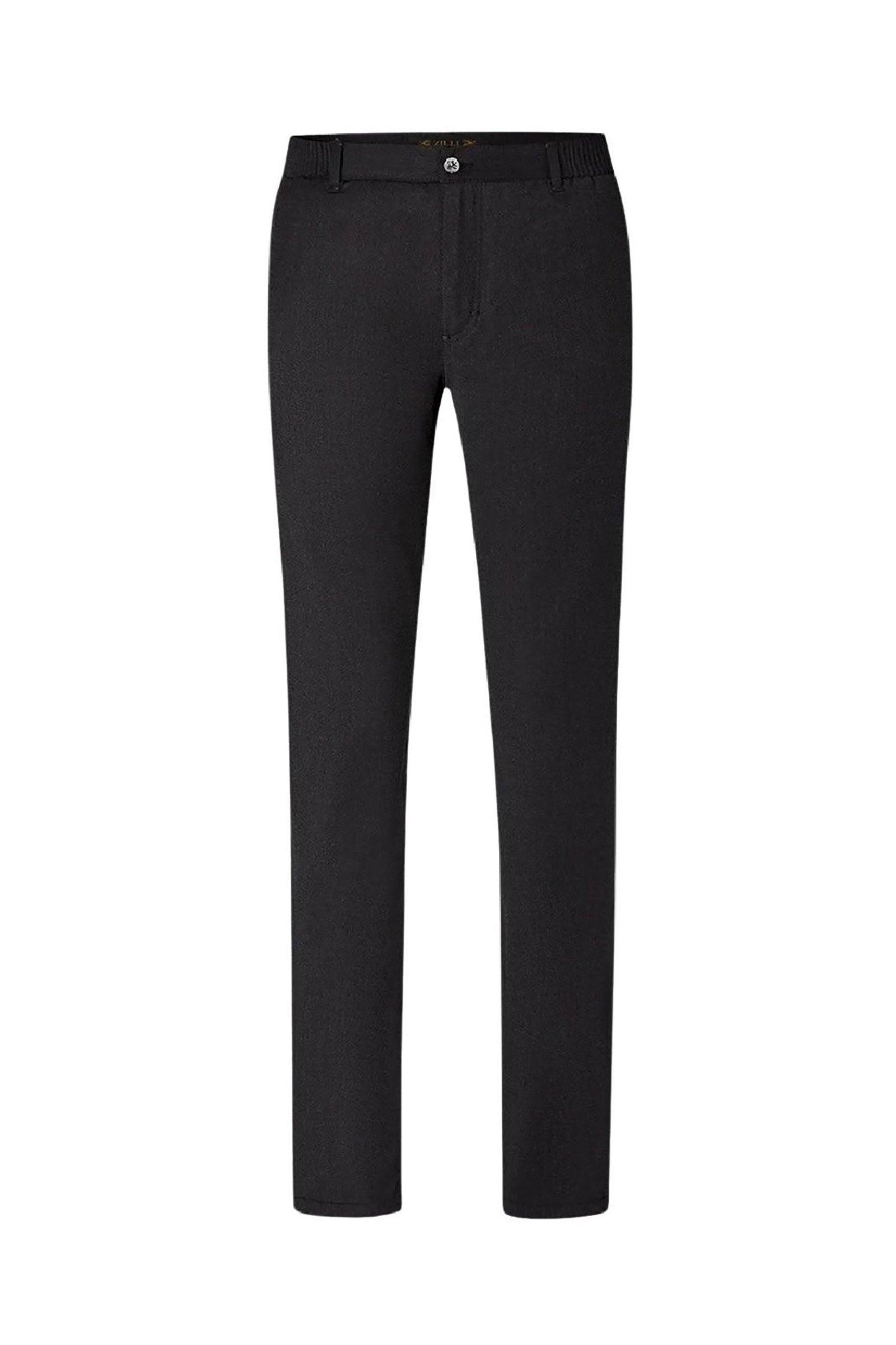 Pantalon à taille élastiquée en laine - Noir