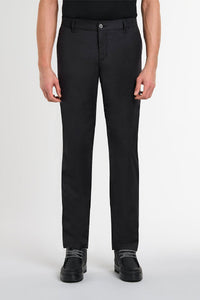Pantalon à taille élastiquée en laine - Noir