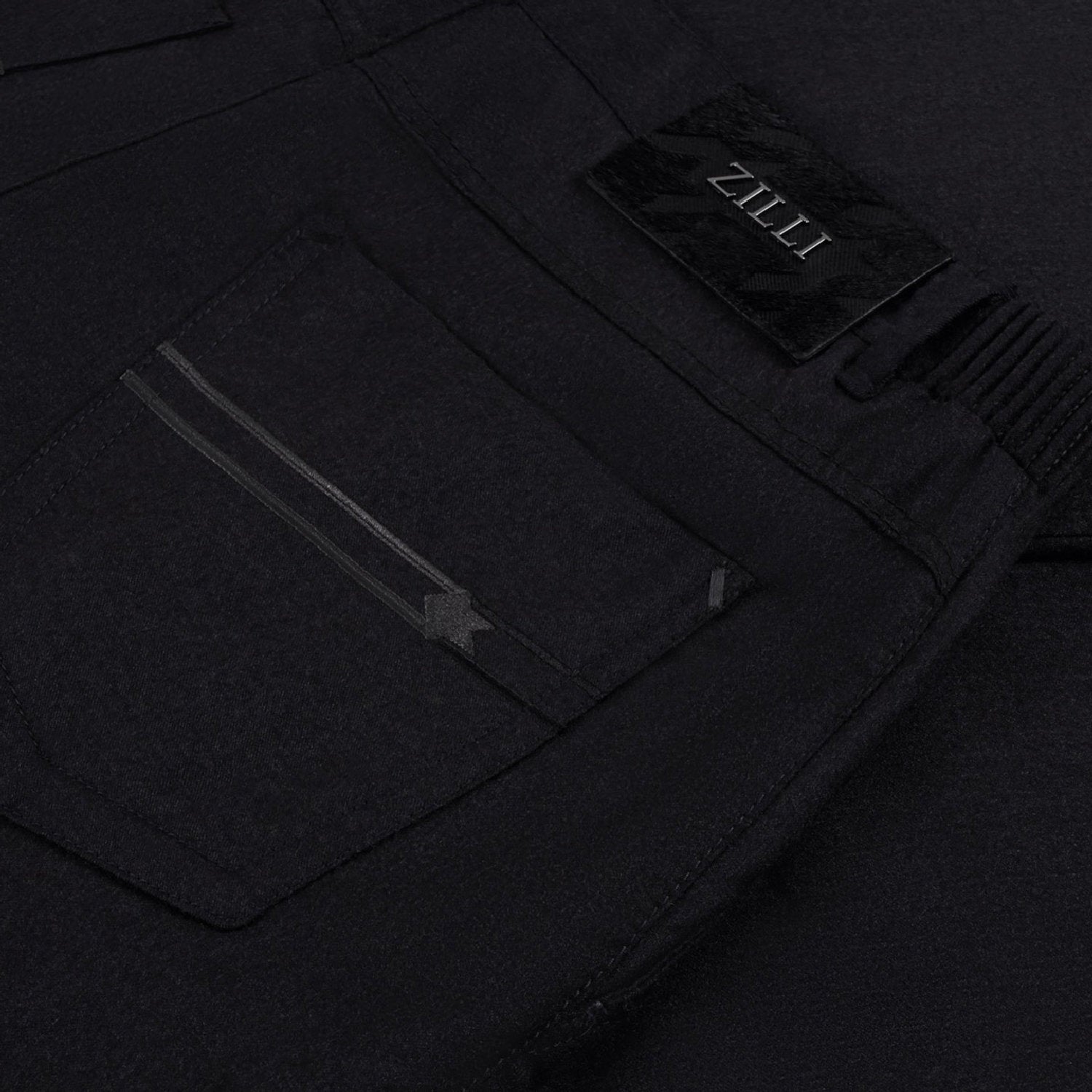 Pantalon à taille élastiquée en laine - Noir