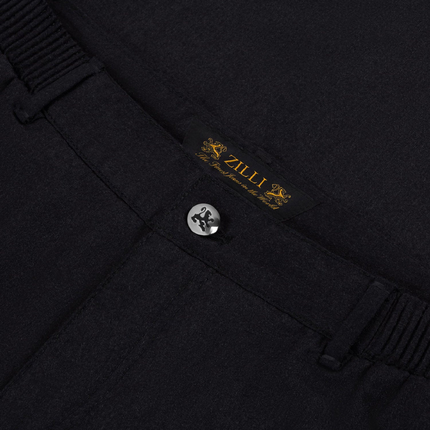 Pantalon à taille élastiquée en laine - Noir