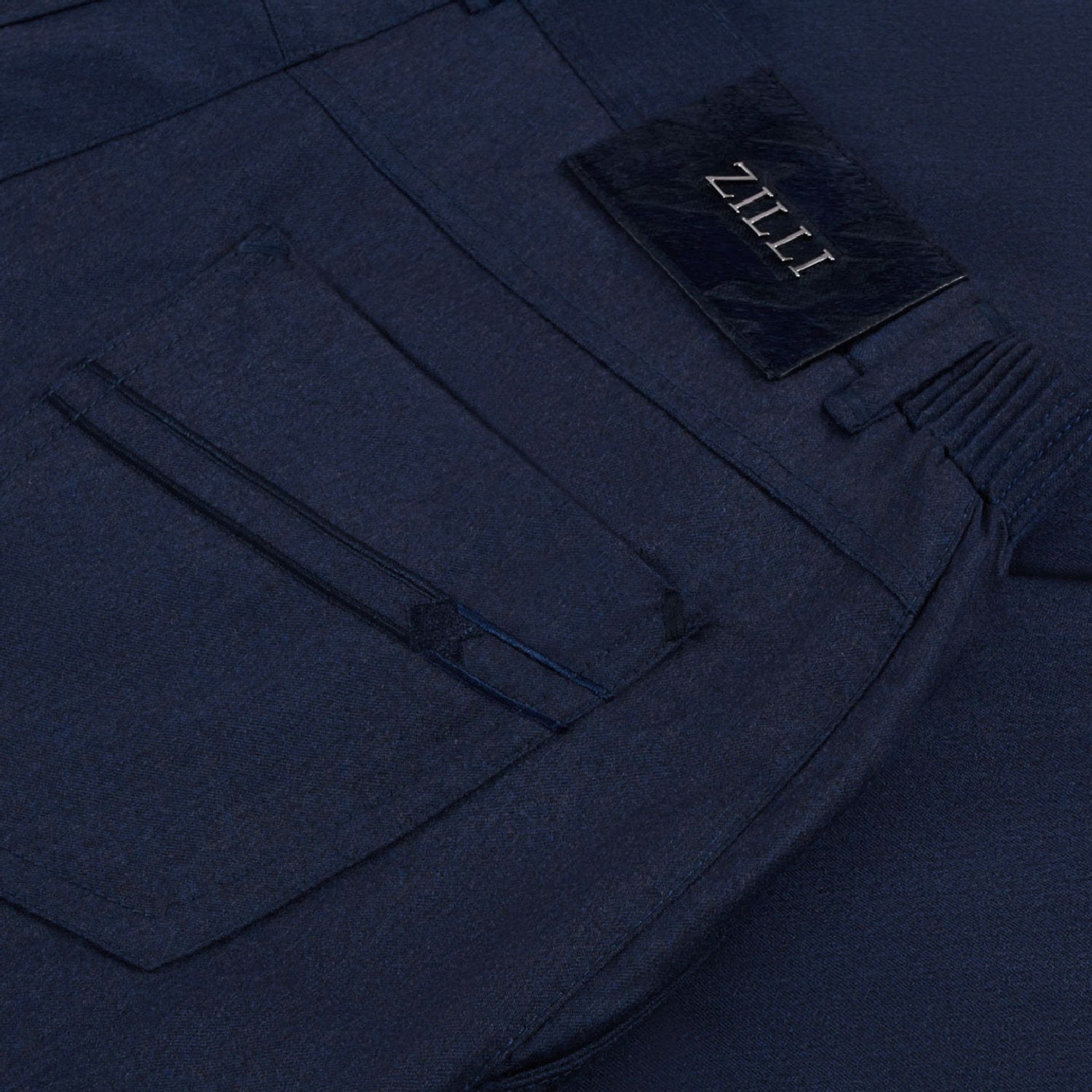 Pantalon chiné en laine - Bleu