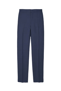 Pantalon à plis permanents taille haute - Bleu