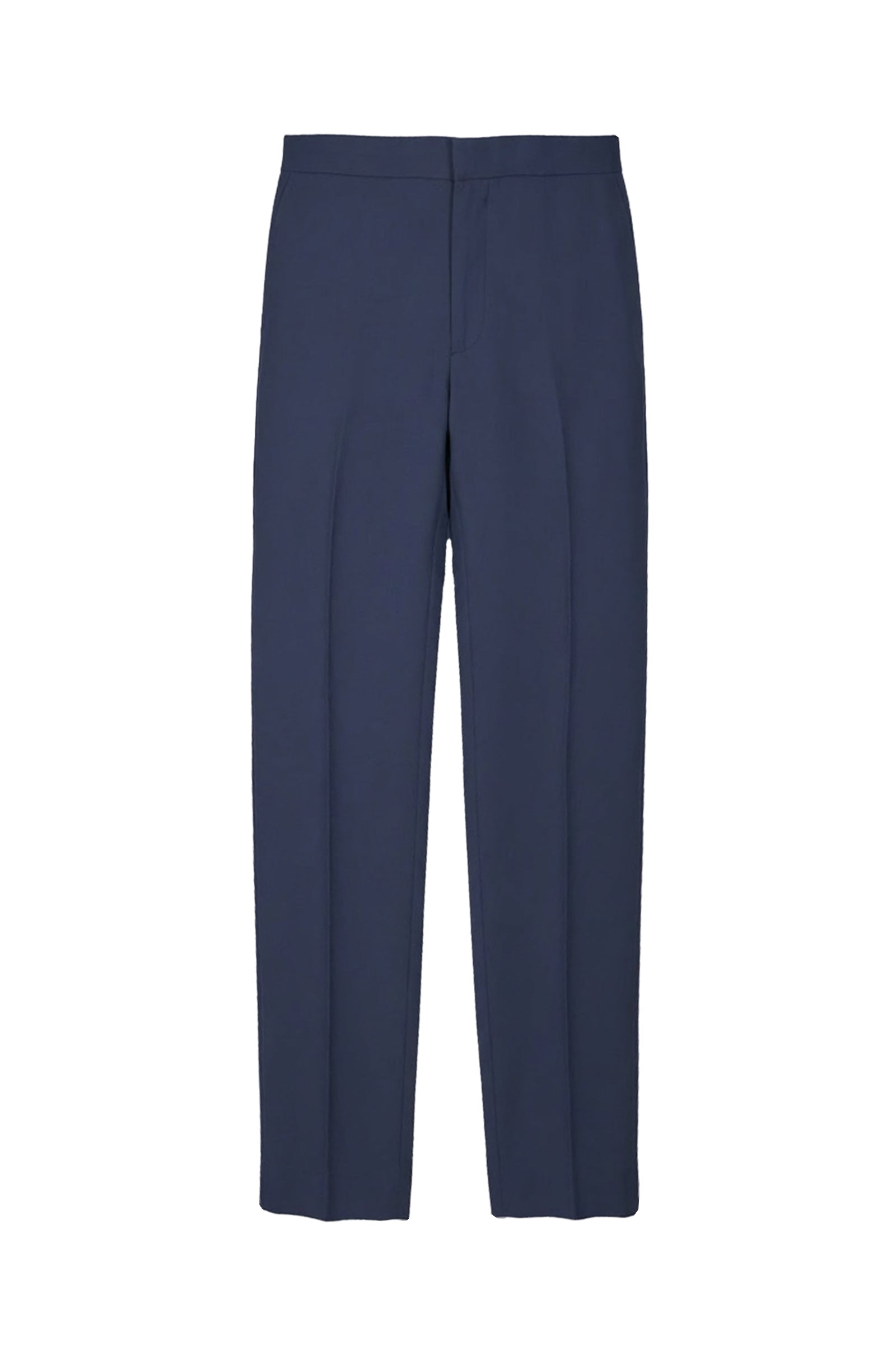 Pantalon à plis permanents taille haute - Bleu